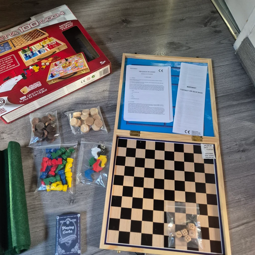 Nieuwe houten koffer met 100 spelletjes – photo 5